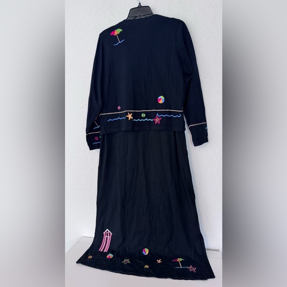 Michael Simon Medium Cardigan Sweater & Shift Dress Knit Set Kitsch Y2K Beach - Picture 4 of 8